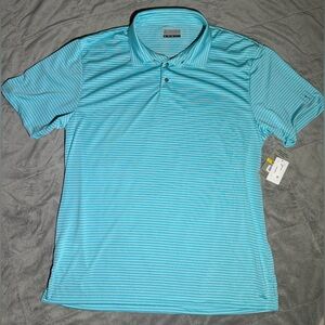 PGA Tour Golf Polo Shirt Men's Light Blue, Moisture Wicking, Size XL